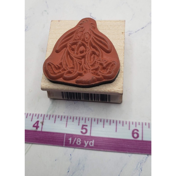 Sitting Eeyore Disney All Night Media Wood Mounted Rubber Stamp #199-D09 - Picture 6 of 7